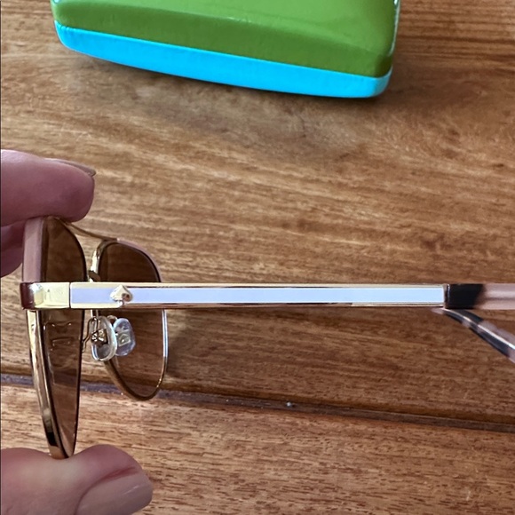 Kate Spade Gold Aviator Sunglasses with Green and Blue Case main image 6